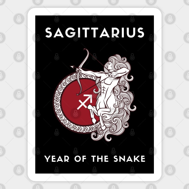 SAGITTARIUS / Year of the SNAKE Magnet by KadyMageInk